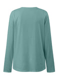 Ruched Round Neck Long Sleeve T-Shirt