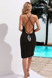 Crisscross Halter Neck Openwork Cover-Up Dress