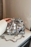 Drawstring Sequin Crossbody Bag