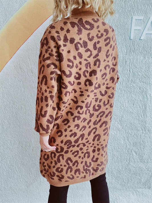 Leopard Round Neck Long Sleeve Sweater