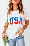 USA Round Neck Short Sleeve T-Shirt