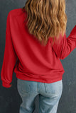 Letter Graphic Round Neck Long Sleeve Sweatshirt