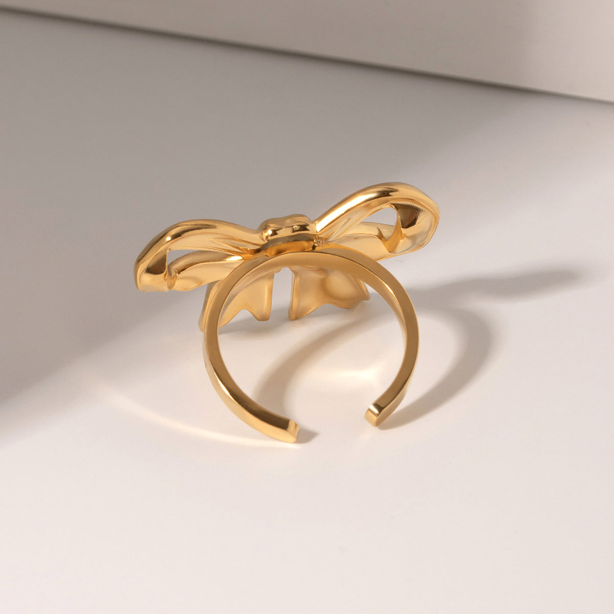 18K Gold-Plated Stainless Steel Bow Ring