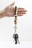 Flower Shape Wristlet Zinc Alloy Closure Macrame Key Chain