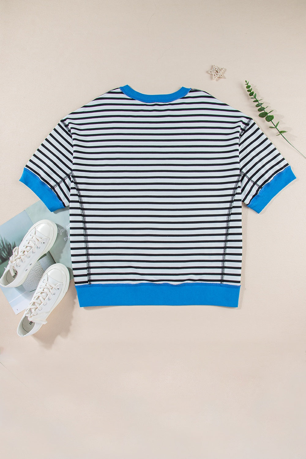 Striped Round Neck Half Sleeve T-Shirt