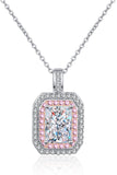 1 Carat Moissanite Geometric Pendant Chain Necklace