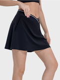 Pocketed Elastic Waist Active Skirt