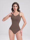 V-Neck Spaghetti Strap Active Bodysuit