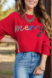 MERRY Round Neck Long Sleeve Sweater