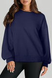 High-Low Round Neck Long Sleeve Sweatshirt