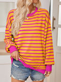 Lovelet Striped Contrast Long Sleeve Sweatshirt