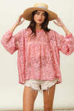 BiBi Floral Lace Long Sleeve Top