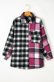 Pocketed Plaid Collared Neck Long Sleeve Shacket