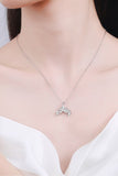 Moissanite Fishtail Pendant 925 Sterling Silver Necklace