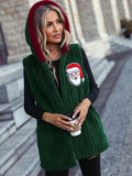 Santa Open Front Hooded Vest Coat