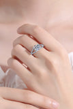 Stylish Moissanite Sterling Silver Ring