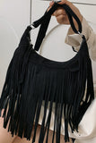 Suede Fringe Adjustable Strap Shoulder Bag