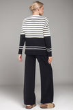 Basic Bae Striped Round Neck Long Sleeve Top and Pants Sweater Set