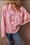 Pocketed Half Button Long Sleeve Sweatshirt