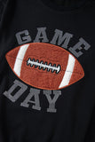 GAME DAY Football Round Neck Long Sleeve Top and Shorts Set