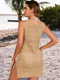 Openwork Wide Strap Cover-Up Dress