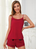 Scoop Neck Spaghetti Strap Top and Shorts Lounge Set