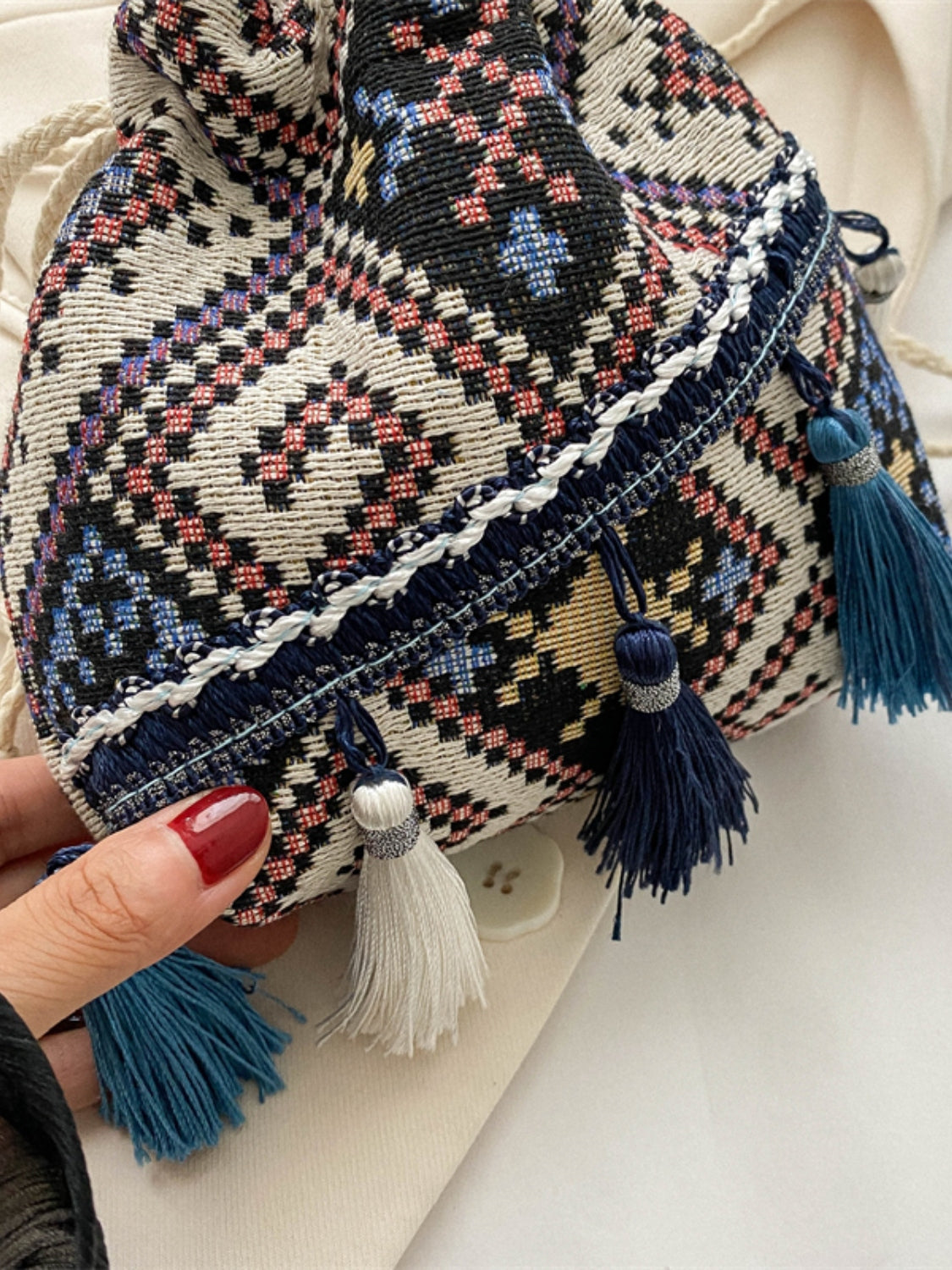 Tassel Spaghetti Strap Shoulder Bag