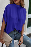 Tie Back Slit Half Sleeve Blouse