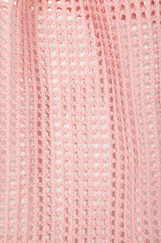 Fame Pointelle Knit Crochet Tote Bag