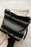 Striped Large Canvas Bag