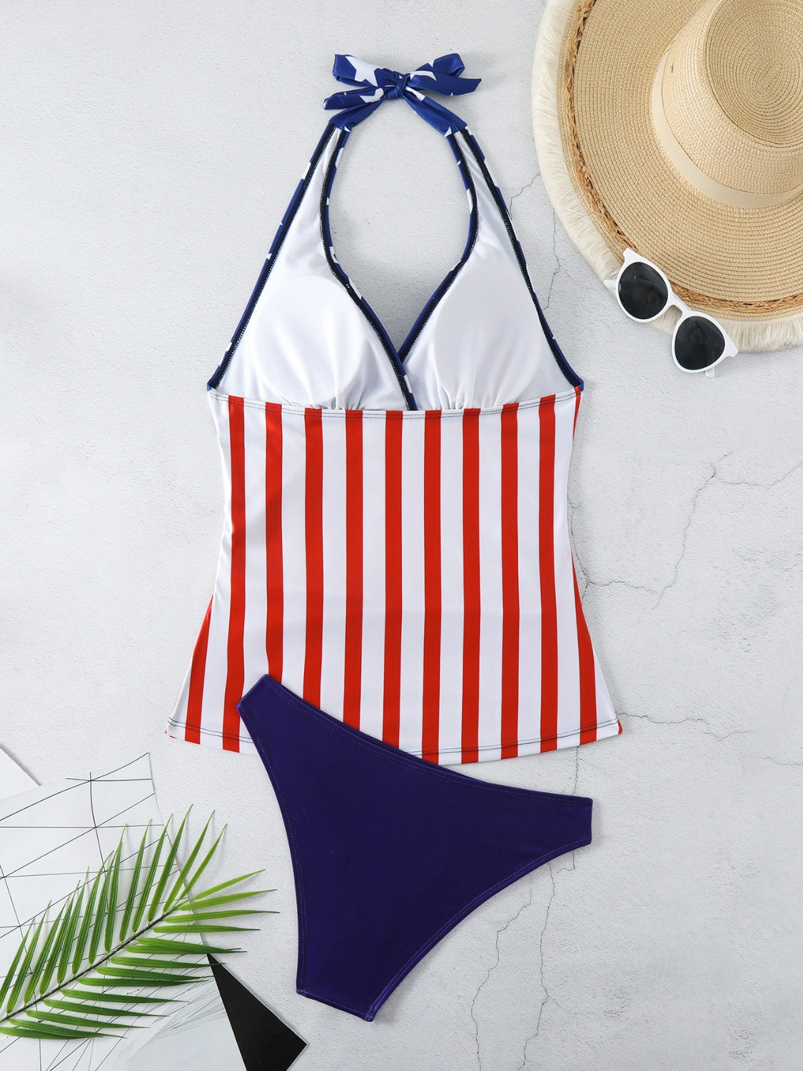 Star & Stripes Halter Neck Two-Piece Swim Set