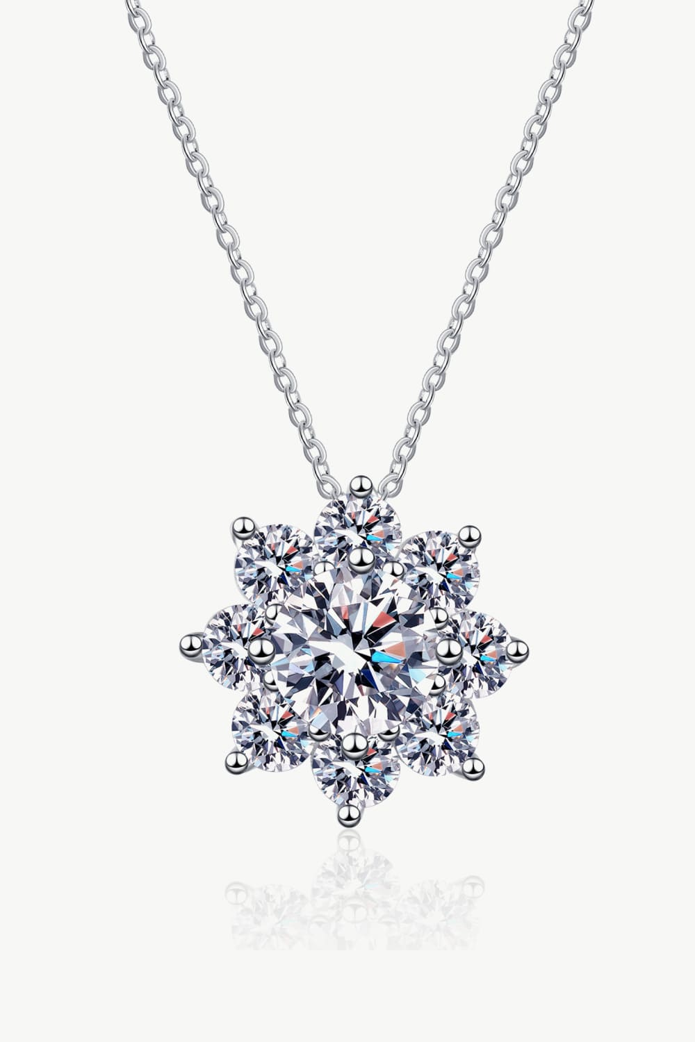 1 Carat Moissanite Floral-Shaped Pendant Necklace