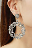 Alloy Rhinestone Round Drop Earrings