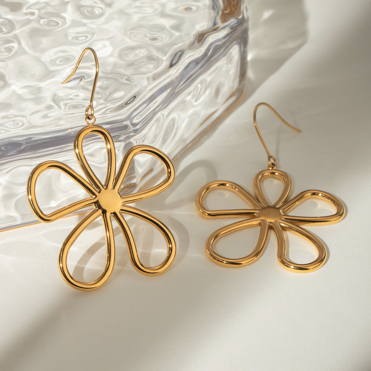 18K Gold-Plated Flower Earrings