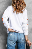 Letter & Star Round Neck Long Sleeve Sweatshirt