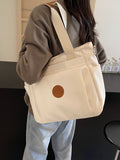 Nylon Solid Color Tote Bag