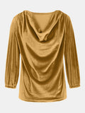 Cowl Neck Three-Quarter Sleeve Top