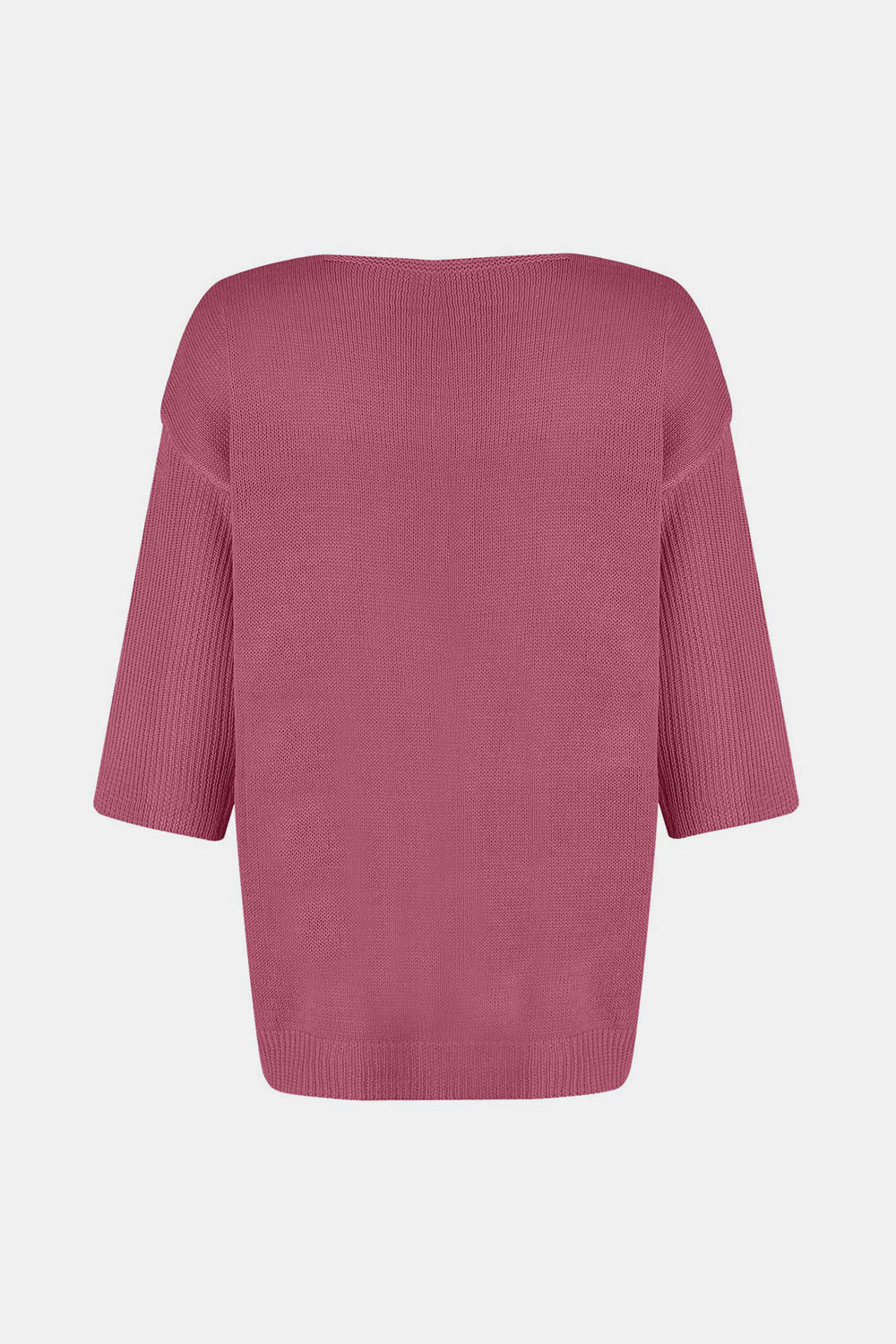 V-Neck Three-Quarter Sleeve Knit Top