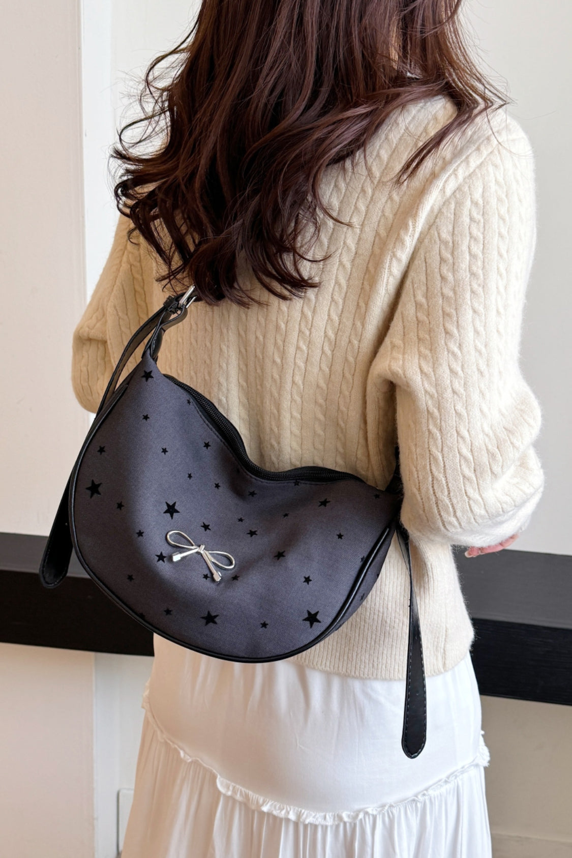 Polyester Printed Adjustable Strap Crossbody Bag