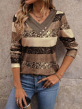 Contrast Striped Long Sleeve T-Shirt