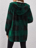 Plaid Long Sleeve Hooded Coat