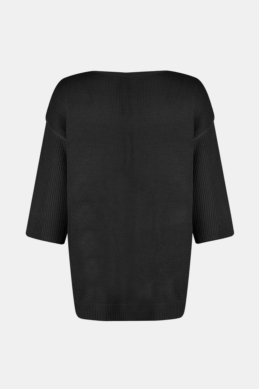 V-Neck Three-Quarter Sleeve Knit Top