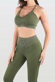 Ruched Spaghetti Strap Top and Pants Active Set