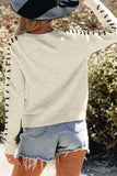 Contrast Round Neck Long Sleeve Sweater