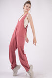 VERY J  Plunge Sleeveless Jumpsuit with Pockets