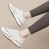 Tied Round Toe Platform Sneakers