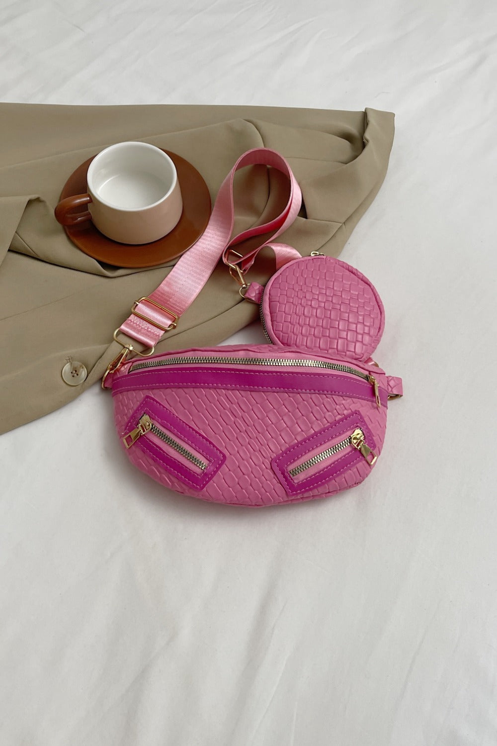 PU Leather Crossbody Bag with Coin Purse