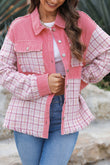 Plaid Button Up Long Sleeve Jacket