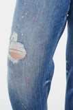 BAYEAS Full Size High Waist Distressed Paint Splatter Pattern Jeans