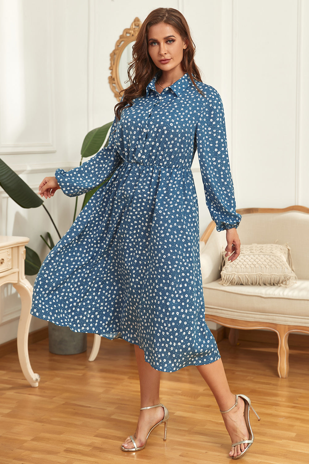 Honey Plus Size Long Sleeve Shirt Dress